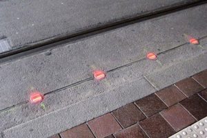 Street level warning lights in Augsburg, Germany. 